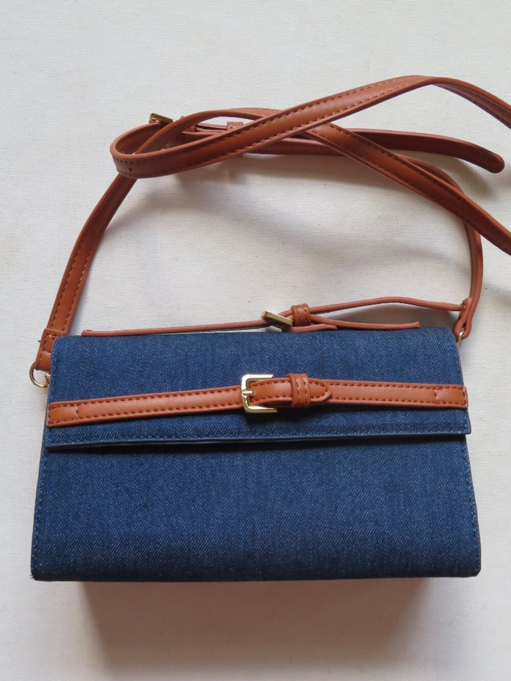 Urban Expressions Blue Denim Small Crossbody Purse